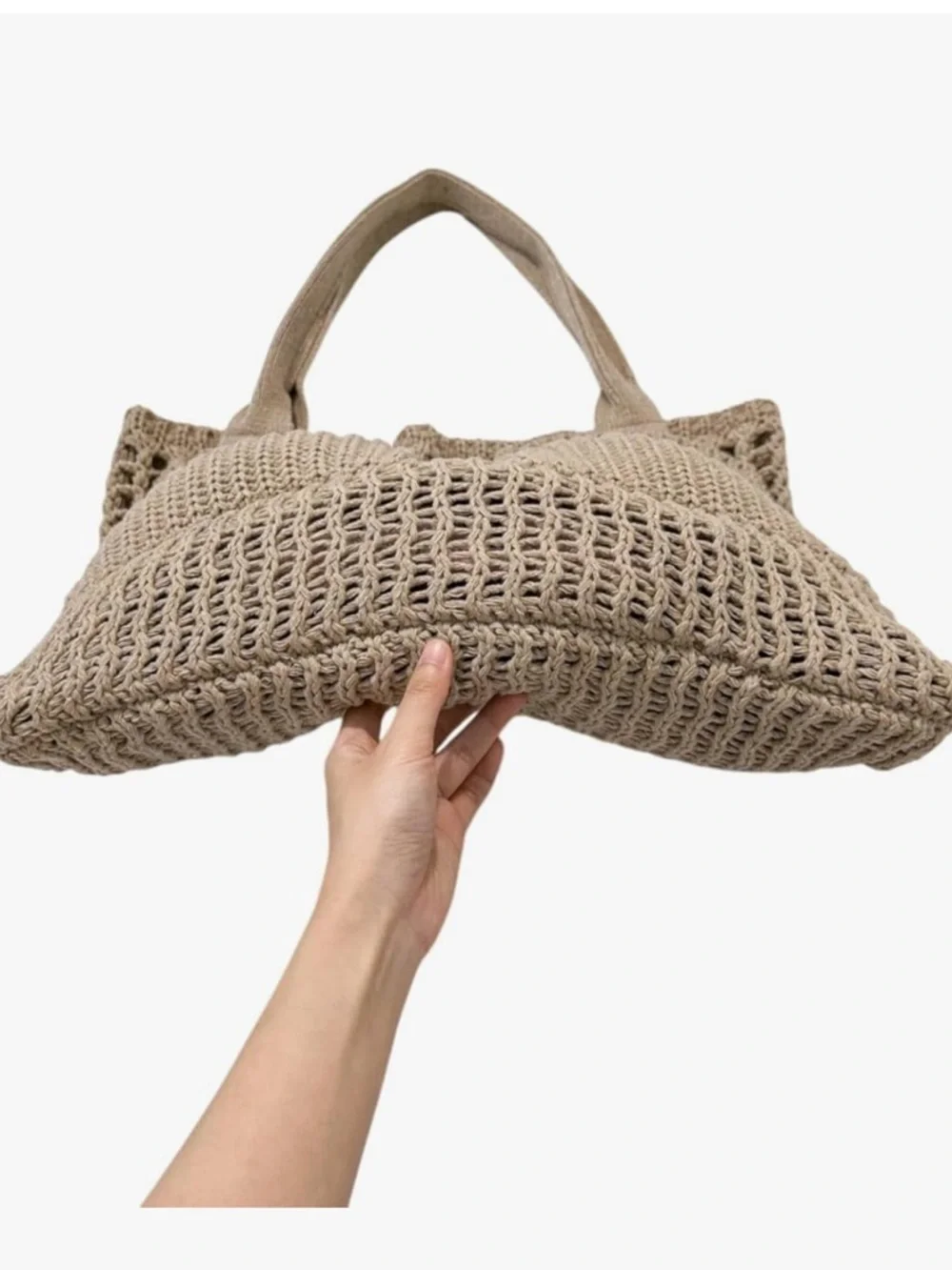 Women's Beach Tote Bag, Crochet Knit Hollow Design, Stylish Tote
